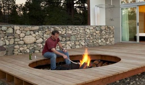 Gabion Outdoor Fire Pit Stone, Round Stone Fire Pit Kit Uk
