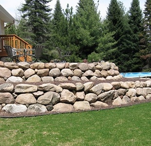 large stone or boulder retaining walls