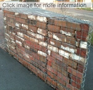 curved gabion brick wall