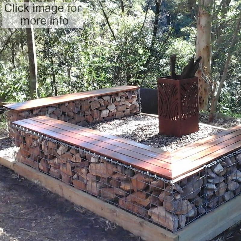 gabion fire pit seating
